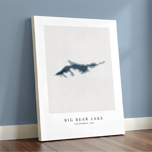 Big Bear Lake, California - Bathymetric Map Canvas Wall Art