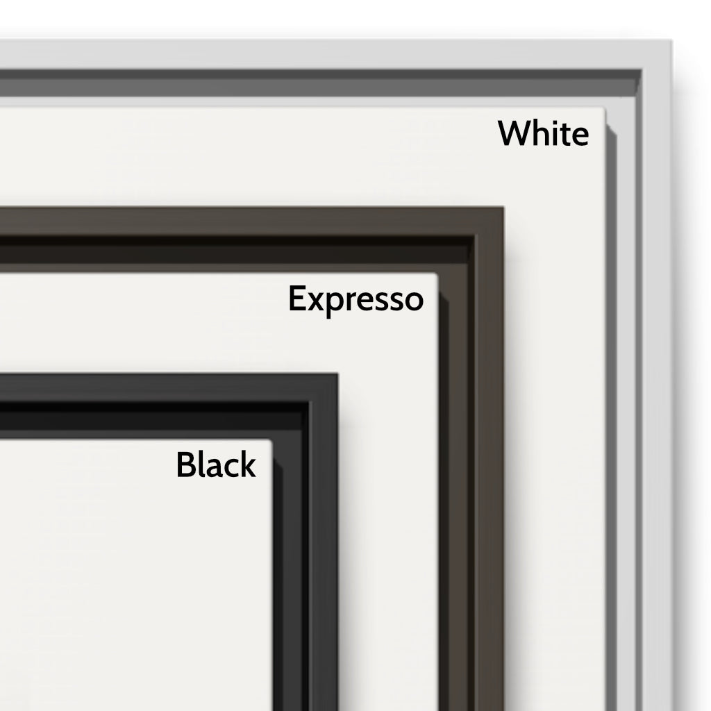 Custom Lake Compass Rose Coordinates - Framed Canvas Wall Art