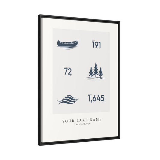 Custom Lake Profile - Framed Canvas Wall Art