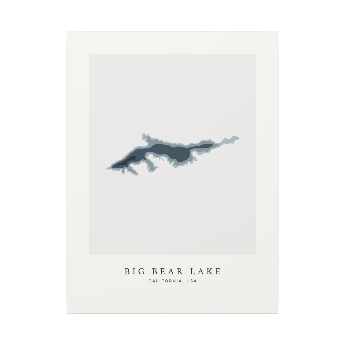 Big Bear Lake, California - Bathymetric Map Canvas Wall Art