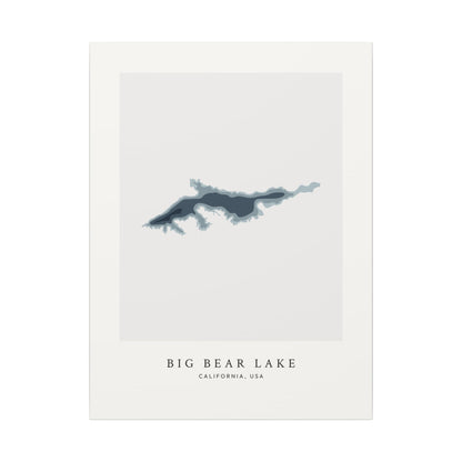 Big Bear Lake, California - Bathymetric Map Canvas Wall Art