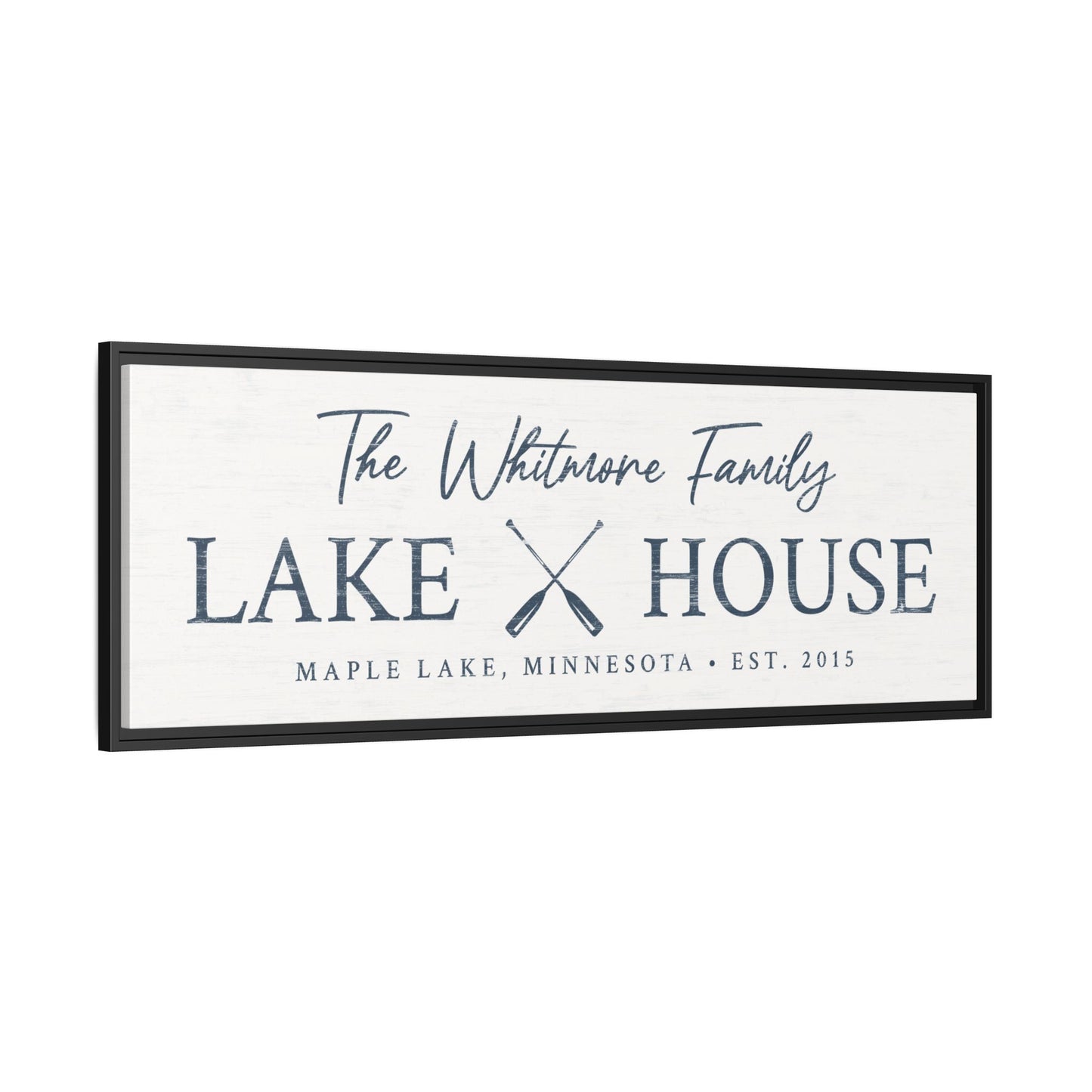 Custom Family Lake House - Framed Canvas Wall Art