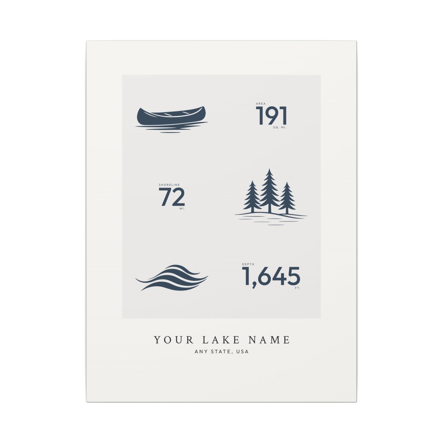 Custom Lake Profile - Canvas Wall Art