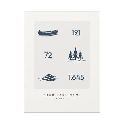 Custom Lake Profile - Canvas Wall Art