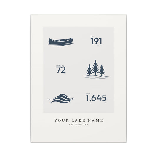 Custom Lake Profile - Canvas Wall Art