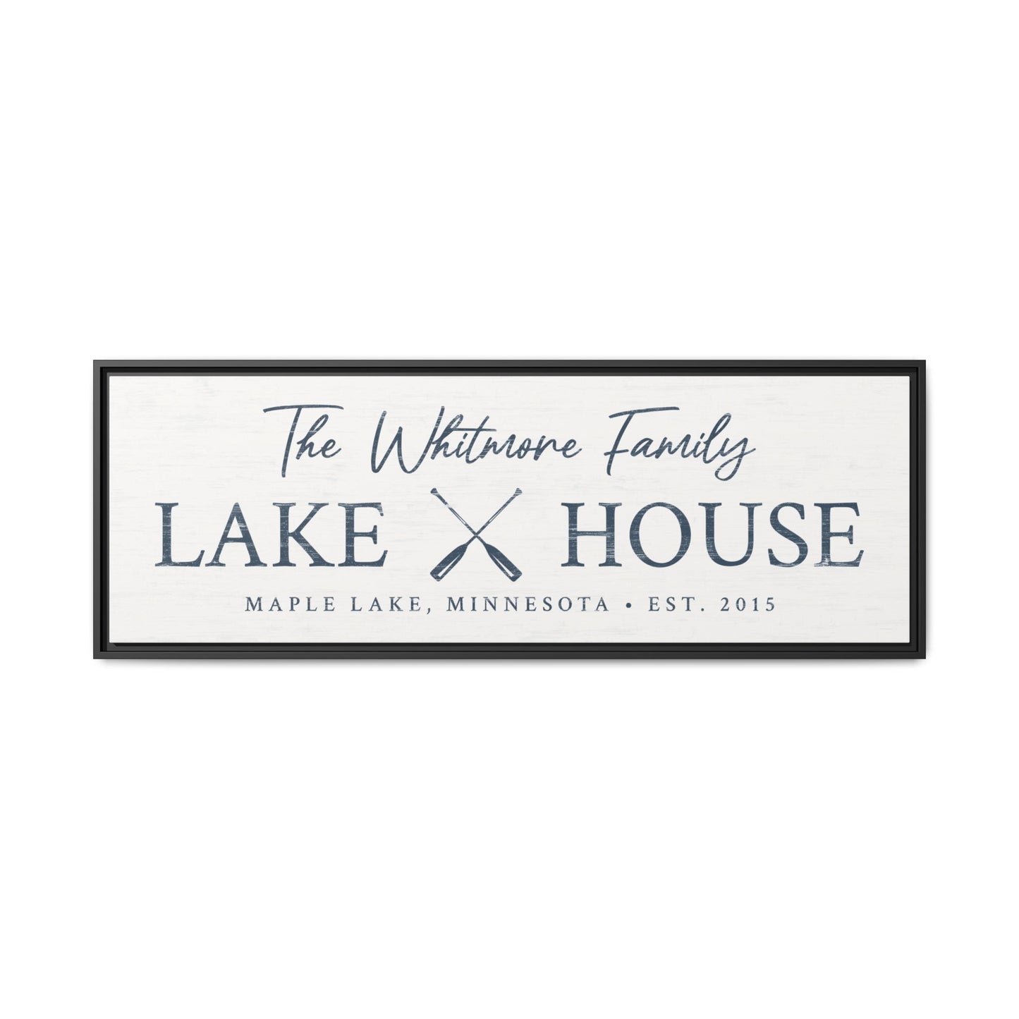 Custom Family Lake House - Framed Canvas Wall Art