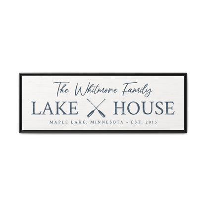 Custom Family Lake House - Framed Canvas Wall Art