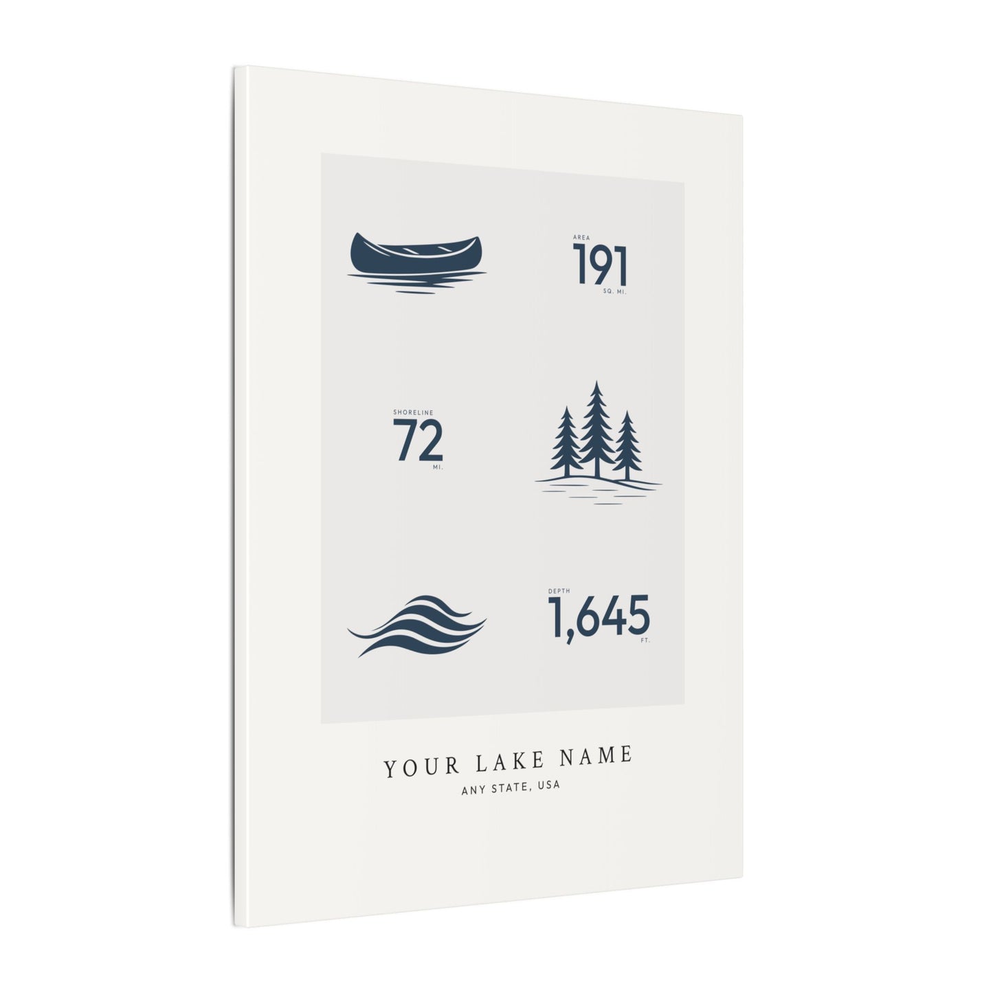 Custom Lake Profile - Canvas Wall Art