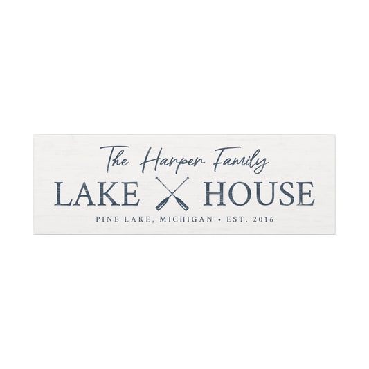 Custom Family Lake House - Canvas Wall Art
