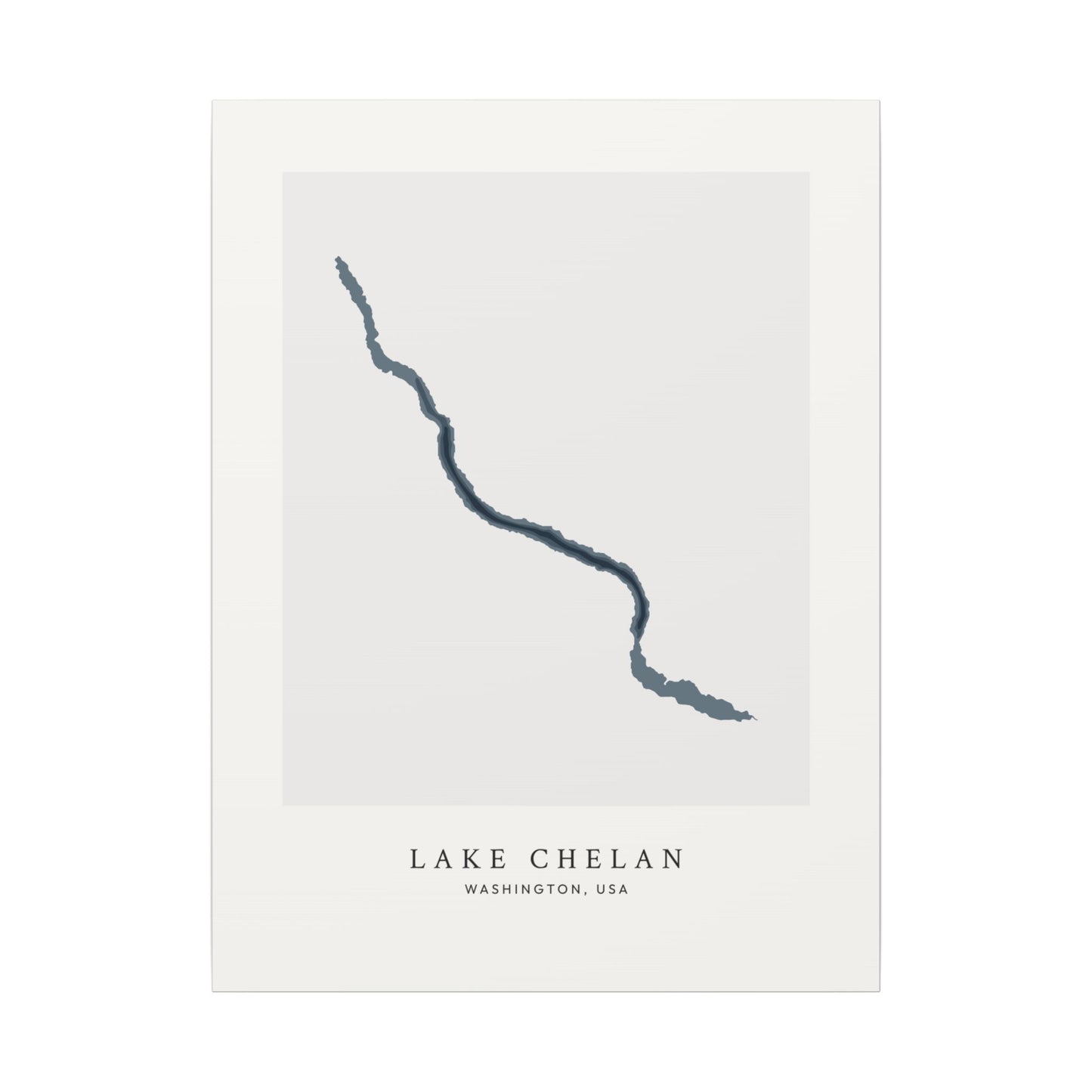 Lake Chelan, Washington - Bathymetric Map Canvas Wall Art