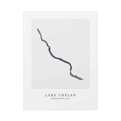 Lake Chelan, Washington - Bathymetric Map Canvas Wall Art
