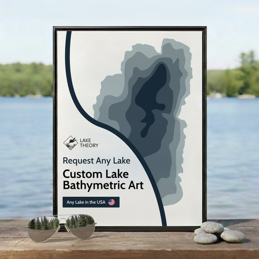 Custom Lake Bathymetric - Canvas Wall Art