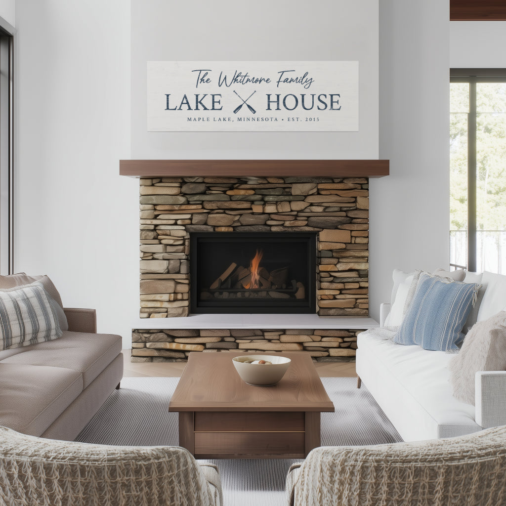 Custom Family Lake House - Canvas Wall Art