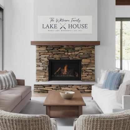 Custom Family Lake House - Canvas Wall Art