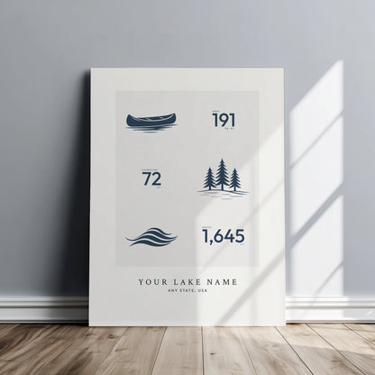 Custom Lake Profile - Canvas Wall Art